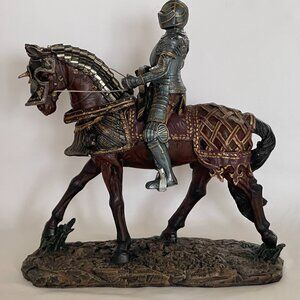 Toscano Large Detailed Red Knight of Blenheim Palace Sculpture with horse